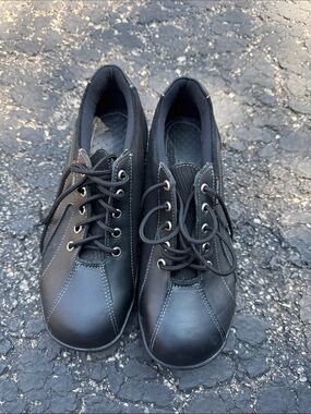 Mellow Walk Steel Toe Black Lace-Up Work Shoes